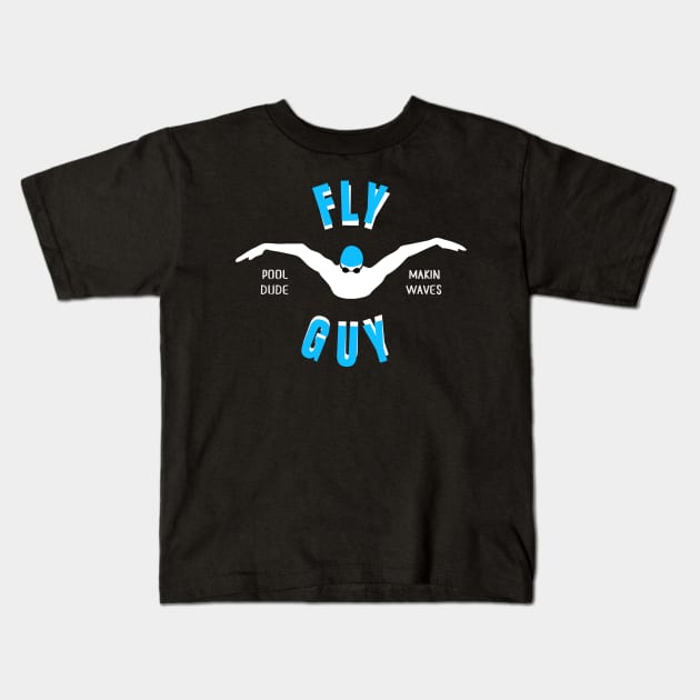 Mens Butterfly Fly Guy Swimmer Swimming Fan Gift Kids T-Shirt by atomguy